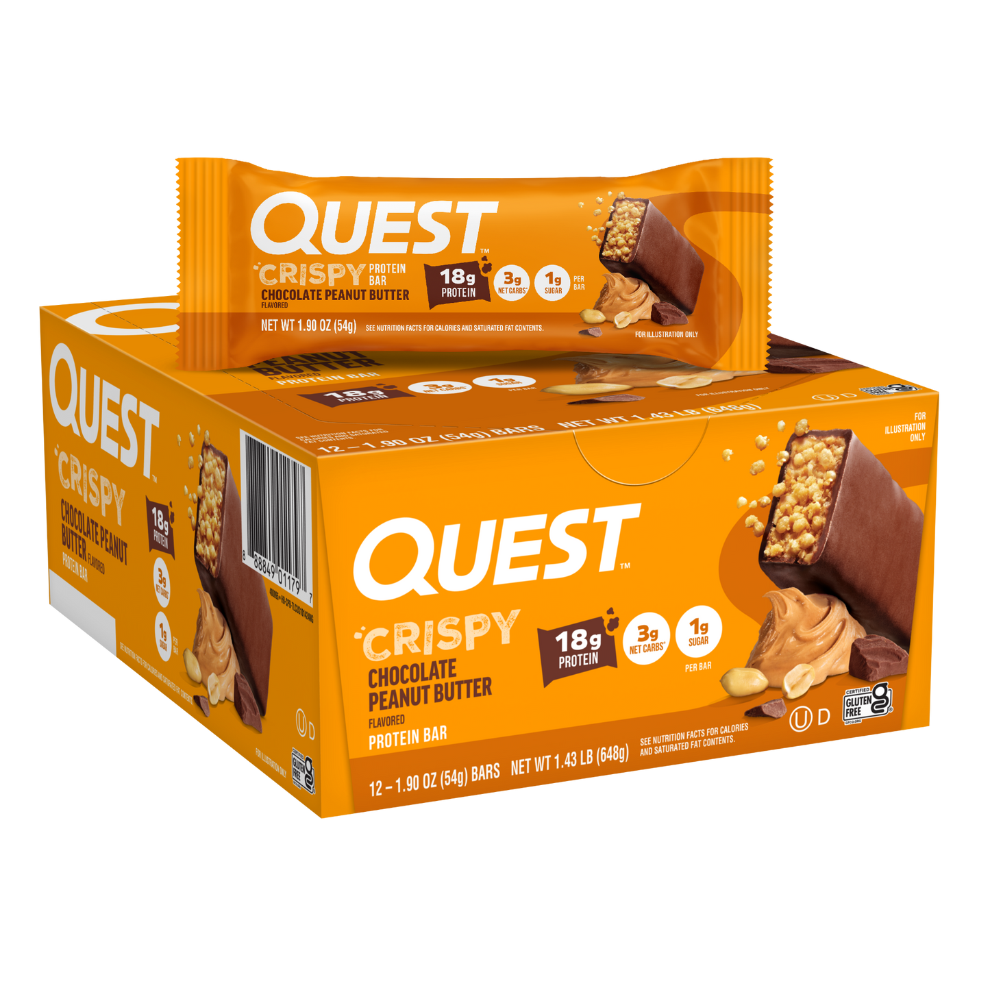 chocolate-peanut-butter-crispy-hero-protein-bars-x6 400095_QN_USA_Pkg_Crispy_ProteinBar_CPB_12ctCarton_3D_Composite_Force.png