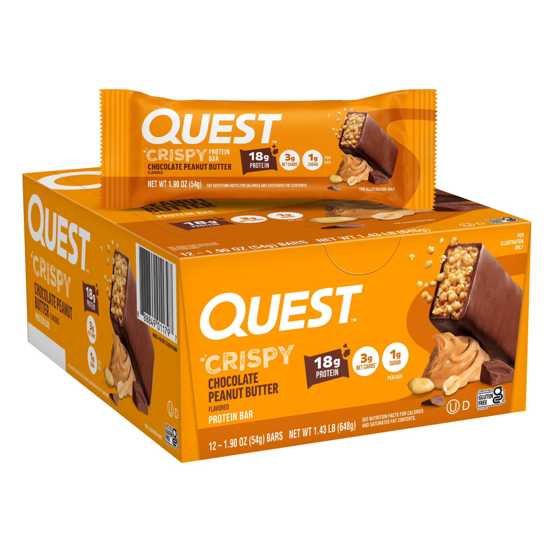 chocolate-peanut-butter-crispy-hero-protein-bars-x6 400095_QN_USA_Pkg_Crispy_ProteinBar_CPB_12ctCarton_3D_Composite_Force.png
